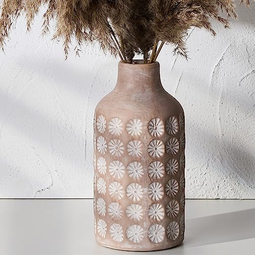 LUKA Ceramic Rustic Farmhouse Vase,10 inch