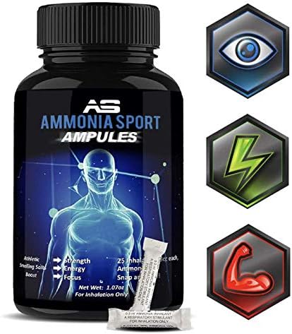 Ammoniasport Athletic Smelling Salts Ampules 25 Ammonia Inhalant Smelling Salt Ammonia Inhalants Energy Supplement Focus Enhancer Increase Strength Pre Workout Intra Workout Buy Online At Best Price In Uae Amazon Ae