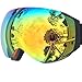 ZIONOR Lagopus X6 Ski Goggles, Snowboard Snowmobile Snow Goggles with UV400 Protection Anti-fog Spherical Frameless Oversize Dual Lenses Goggles