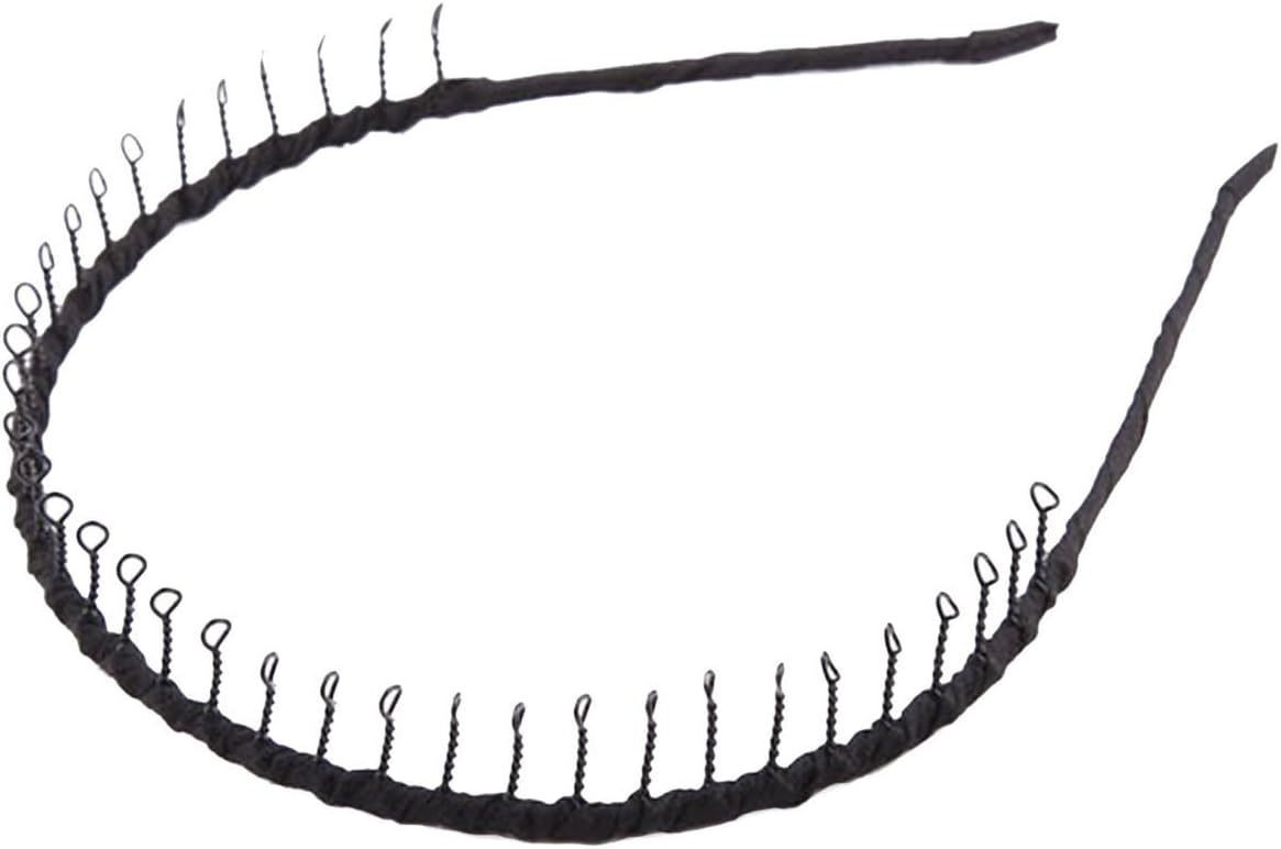 SWT Black Metal toothed Sports Men Women Head Band sport Hairband