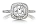 Zoe R Sterling Silver Micro Pave Hand Set Cubic Zirconia Halo 6mm Cushion Cut Center Wedding Set