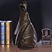 Leather Sling Bag Backpack, Multipurpose Outdoor Chest Bag Crossbody Bag for Men & Women 15L