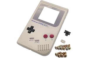 Menbiss Replacement Shell Cover Set for Game Boy,DIY Game Boy Housing Case with Screen Lens/Buttons/Conductive Pads/Screws/Du