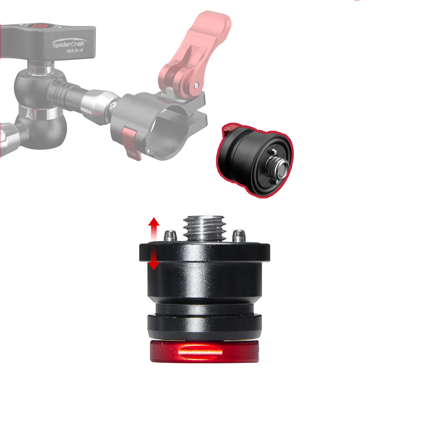 IFOOTAGE Magic Arm Series,5.5/9.5/7/11/32inch,Cold Shoe Head for LED Flash,Light,Microphone,Monitor,Large Wing Nut,Aluminum Alloy Stable Structure (QR Head)