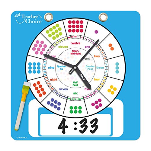 Teacher's Choice Writable Dry Erase Learning Clock Count The Dots Large 12" Demonstration