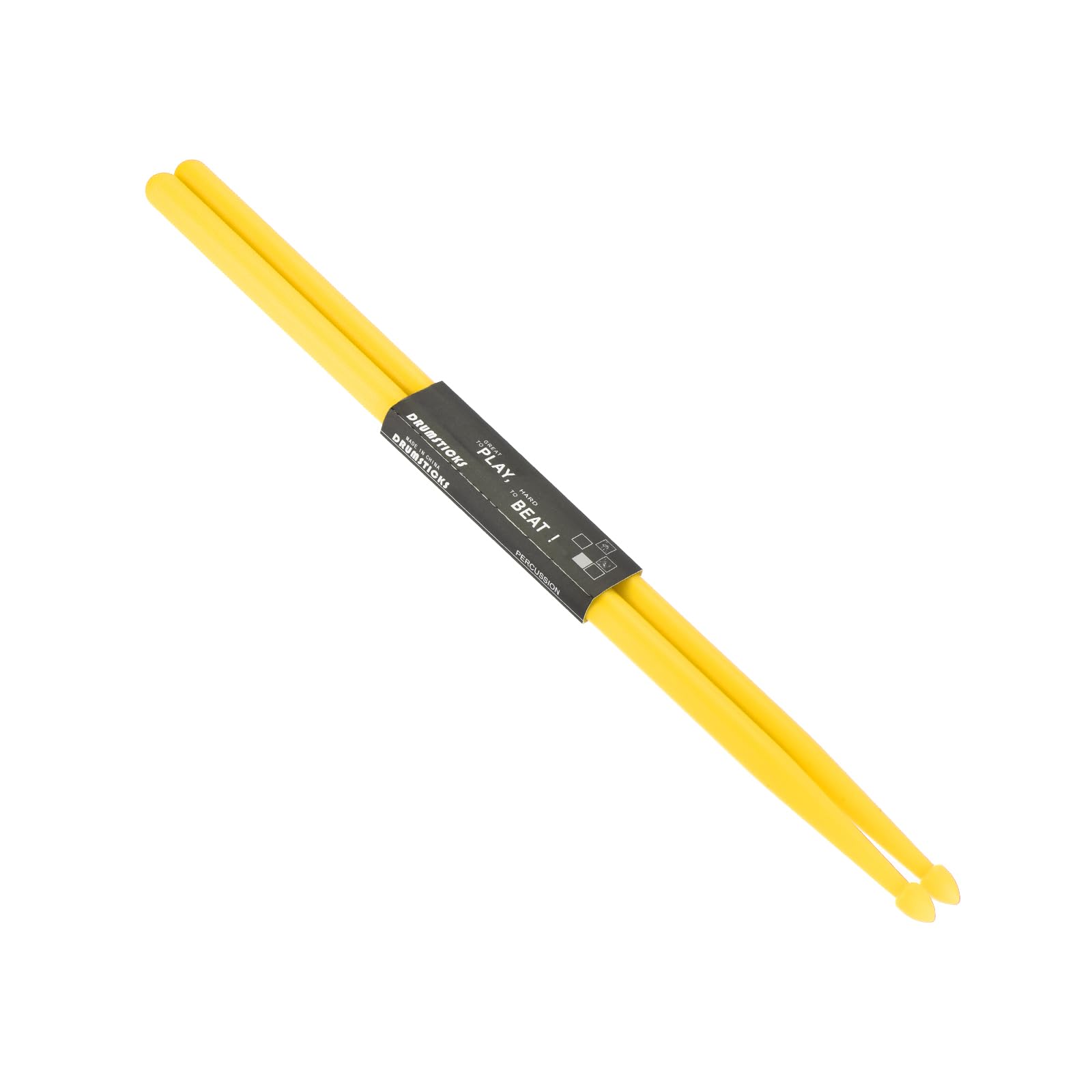 PATIKIL Nylon Drumstick 7A Plastic Anti Slip Handle Drum Stick for Adults Electronic Drums Musical Instrument Percussion Yellow, 16"