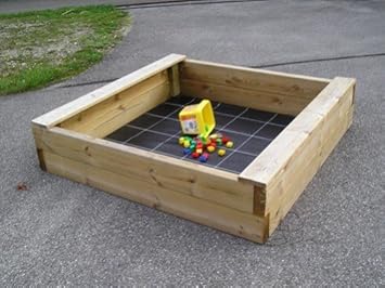 Gartenwelt Riegelsberger massiver Sandkasten Bär 180x150 cm aus 6x18cm Bohlen Sandkiste Buddelkiste Sandbox Spielkasten