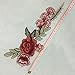 C-Pioneer 2pc DIY Rose Flower Embroidery Applique Patches Sew on Clothing Accessories