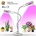 LED Plant Lights for Indoor Plants, Bozily 45W Upgraded Full Spectrum Replacement Plant Light with Double Switch, Grow Light 360 Degree Dual Head Flexible Gooseneck