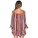 XILALU Women's Summer Rainbow Print Fringed Beach Dress Loose Chiffon Strap Dress (XXL)