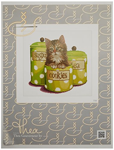 Thea Gouverneur TG735A 16 Count Counted Cross Stitch Kit, 12-1/4 by 11-3/4-Inch, Cookie Time on Aida