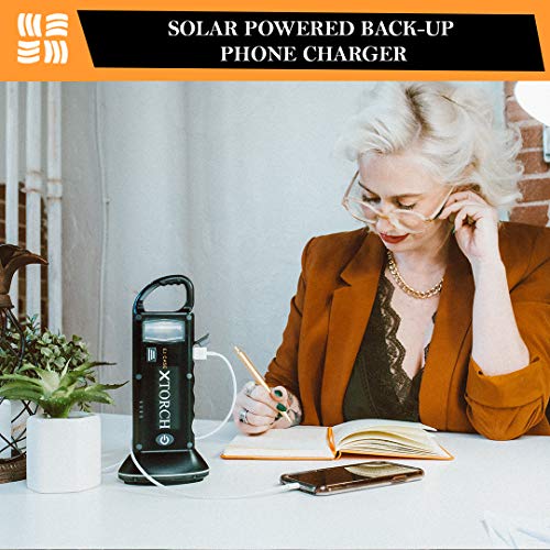 XTorch Led Rechargeable Flashlight, Portable Solar Charger - Camping