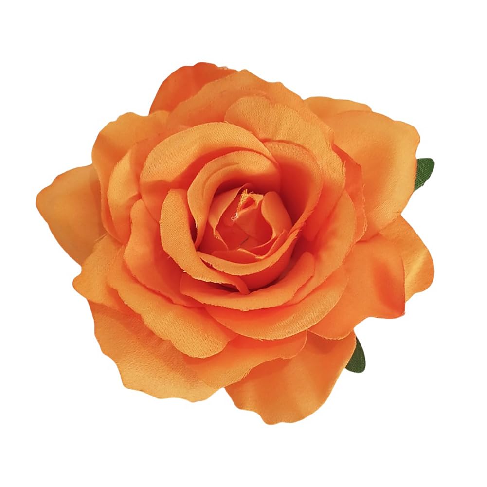 Photo 1 of Lofruiin Women's Vintage Elegent Rose Flower Hairpin Hair Clip with Brooch for Party Travel Festivals (Orange)