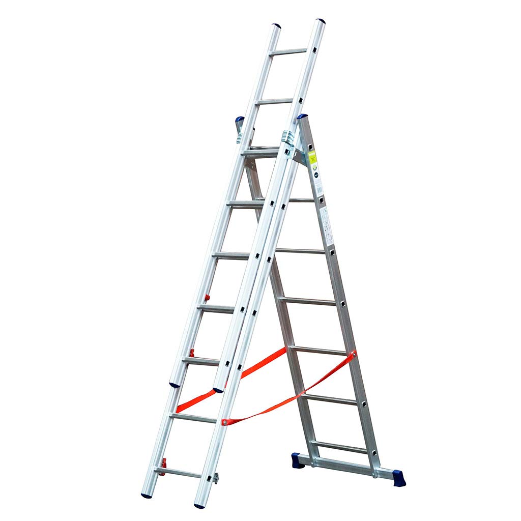 TB Davies 2.0m/6.56ft STILO 3 Section Combination Ladders, Staircase Ladder, Extension Ladder, Extended A Frame Ladder In One, Extended Length 4.26m/13.97ft