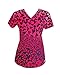 Grey's Anatomy Women's 2 Pocket Print V-Neck Top with Shirring Detail