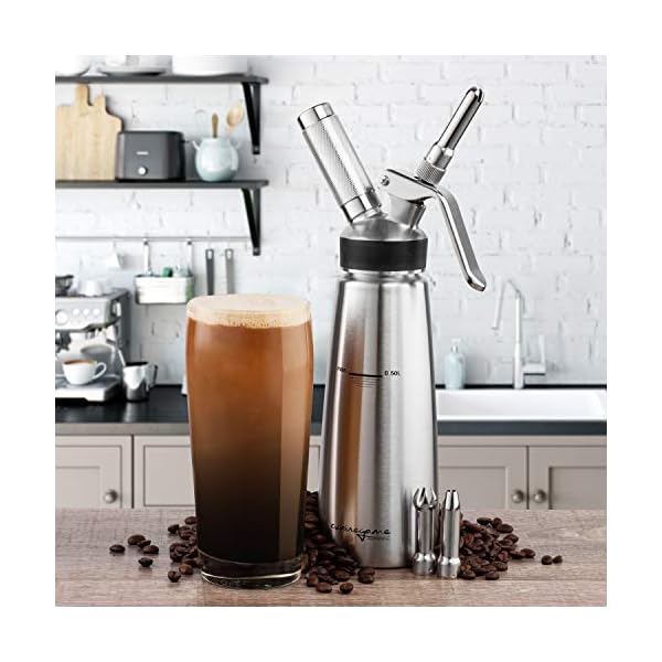 Professional Canister Whipped Cream Dispenser ZeroLeak, Easyto Use