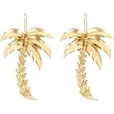 Palm Tree Earrings for Women, Coconut Tree Earrings for Womens, Coconut Palm Tree Dangle Earrings Hypoallergenic, Gold Tree Beach Drop Earrings, Tree Jewelry -s Funny Earrings