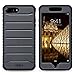 ULAK Compatible with iPhone 8 Plus/iPhone 7 Plus Case, Heavy Duty Shockproof Flexible TPU Bumper Case Durable Anti-Slip Slim Front and Back Hard Protective Cover -Dark Grey