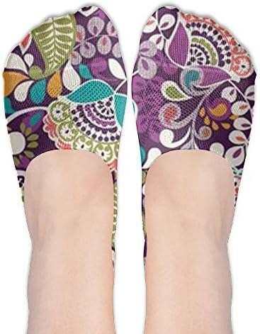 Plum Women's Thin Casual Elastic Polyester Cotton Non Slip Flat Boat Line No Show Socks