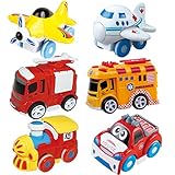 Joyin Toy 6 Pieces Friction Powered Die-Cast City Traffic Vehicles Toddler Car Toy