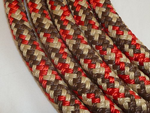 Big Sky Tack and Snacks Horse Lead Rope Lead Line – 9/16″ Polyester Rope Yacht Rope Brown Red Tan 12′
