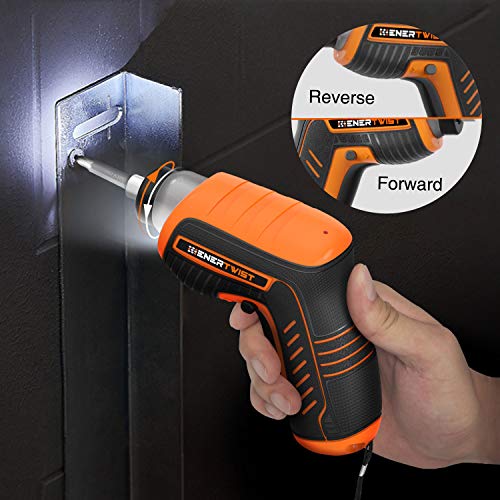 ENERTWIST Cordless Electric Screwdriver, 4V Max Rechargeable Power