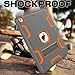 TOPSKY Case for New iPad 9.7 2018,iPad 6th/5th Generation Case,Three Layer Shockproof Defender Protective Case Cover for Apple iPad 9.7 2017/2018 A1893 A1954 A1822 A1823,Grey Orange