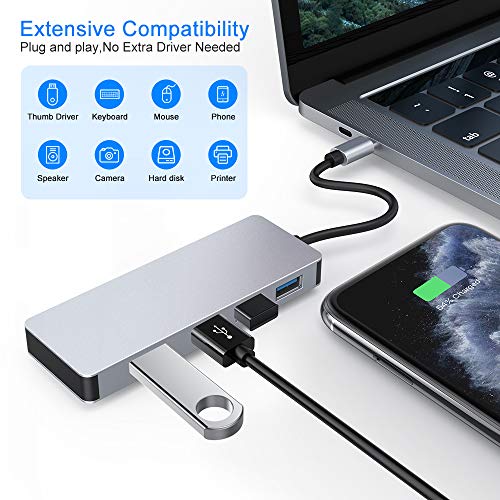 USB C Hub, 4 USB Ports MacBook Pro Accessories, Type C to USB 3.0 Hub