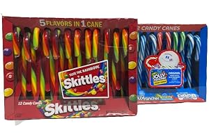 BBO Original Candy Canes - Treat your taste buds to a sampling of Candy Canes (Pack of 2); 9.53 Ounces (Skittles + Joly Rancher, Pack of 2)