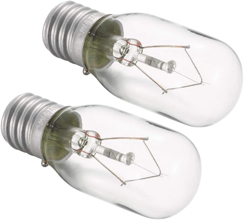 2pcs Microwave Bulb GE WB36X10003-125V 40W Incandescent Lamp Bulbs for Most General Electric, LG, Frigidaire, Kenmore Microwave, Universal Type Replacement E17 Base Socket Applications: Home Improvement