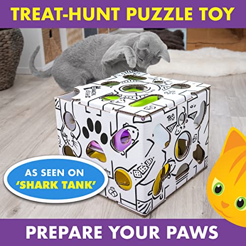 Cat Amazing Sliders Puzzle Toy for Indoor Cats Treat Box Interactive Maze Enrichment