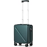 MILADA 16 Inch Underseat Carry On Luggage With Wheels Underseat Carry On Bag Small Suitcase Personal Item Hard Shell Suitcases Mini TSA Approved Carry On Luggage, Blackish Green