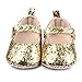 M2cbridge Baby Girl's Bow Dress Shoe Infant Toddler Pre-Walker Crib Shoe (12-18 Months, Golden Glitter)