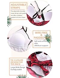 Traje de baño para dama de dos piezas, con estampado floral