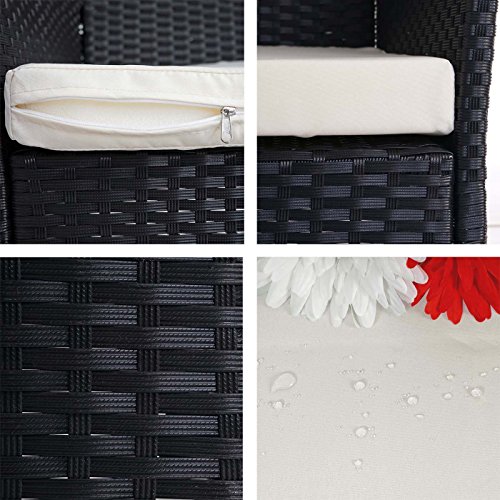 Mendler Halden, Sitzbank Bank - anthrazit, Kissen Creme – Bild 8