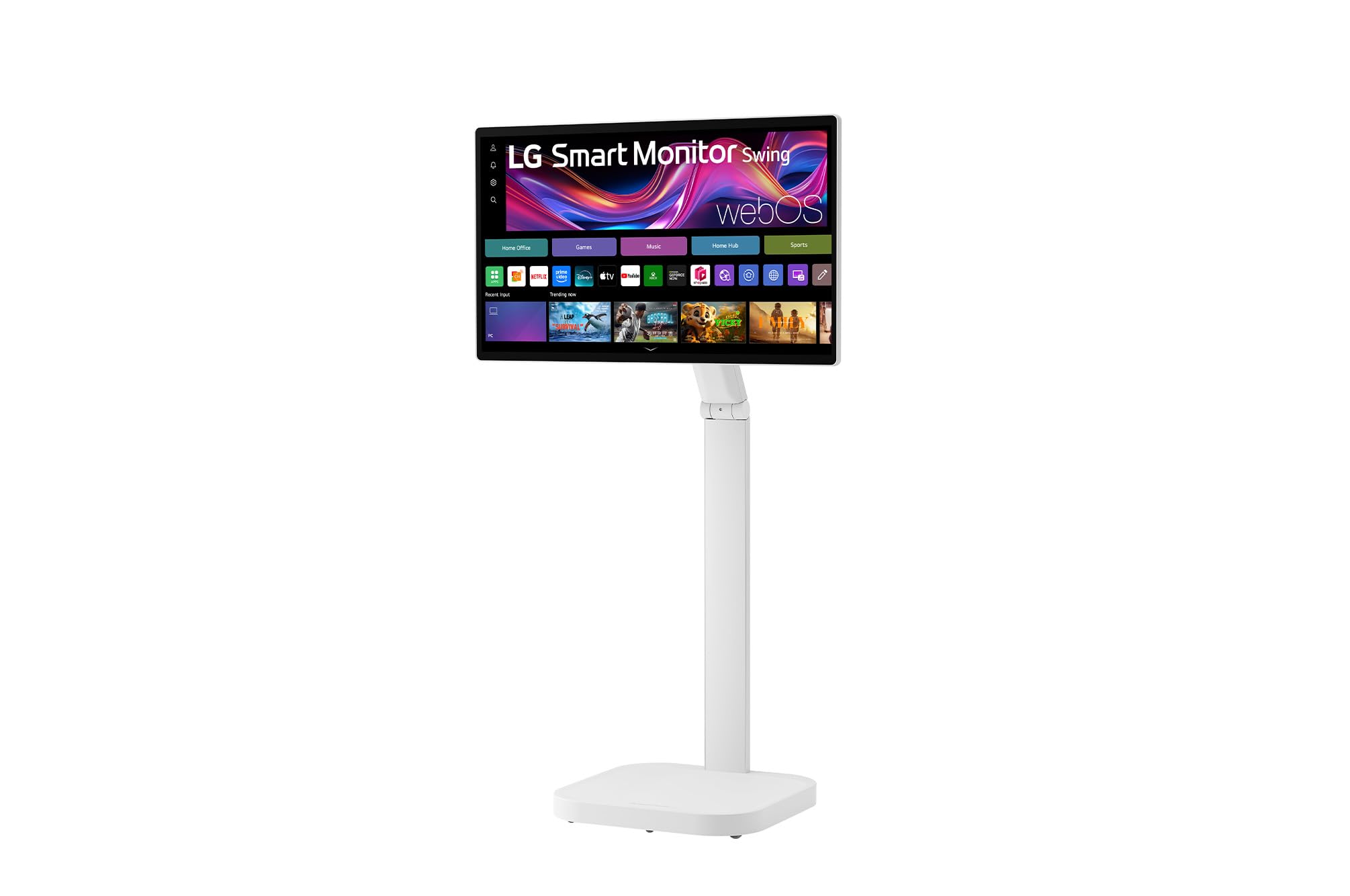 LG Smart Monitor Swing 32U889SA-W 32 Zoll 4K UHD IPS Touch Monitor, webOS 24, AirPlay, ThinQ, HDR10, 95% DCI-P3, rollbarer Standfuß, 1x USB-C (65W), 2X HDMI 2.0, Weiß 6