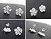 Eove Jewelry Women Sterling Silver Matte Finish Hawaiian Plumeria Flower Cubic Zirconia Stud Earrings