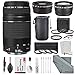 Canon EF 75-300mm f/4-5.6 III Lens, USA Warranty along with Telephoto & wide angle lens, 58mm Filters, Fibertique cleaning cloth along Deluxe cleaning Accessory Bundle