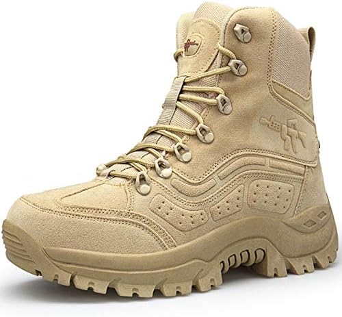 QIKAI Men Tactical Boots High Help Outdoor Hiking Shoes Rubber Sole Combat Boots Applicable Scene:Hiking,camping, Sports, Trends, Extreme Challenges