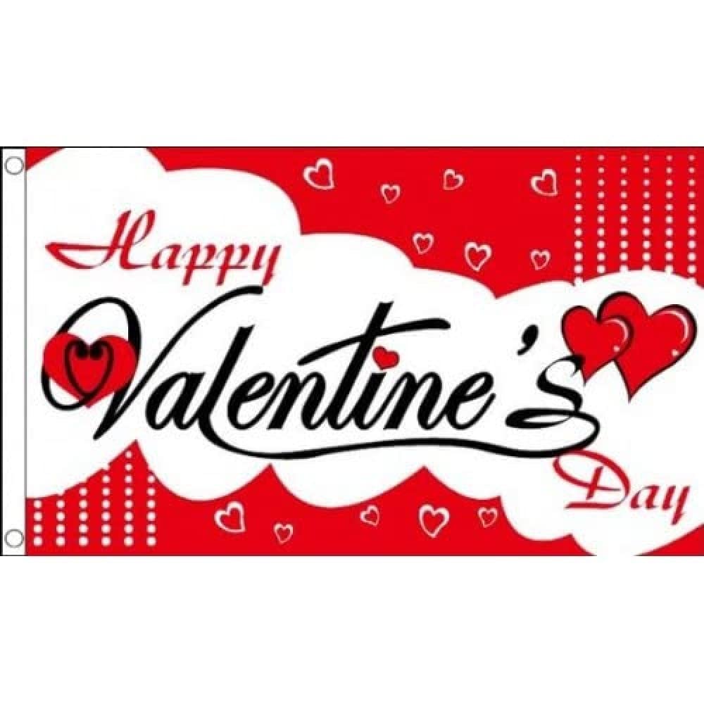 AZ FLAG - Happy Valentines Day Flag - 3x5 Ft - 100D Polyester Saint Valentine'S Day Banner with Two Metal Grommets - Fade Resistant - Vivid Colors - 3' x 5' Feet - 150x90 Cm