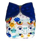 EcoAble Baby Charcoal Bamboo All-In-One AIO Cloth Diaper w/ Pocket, Size 10-30Lb (Sun)