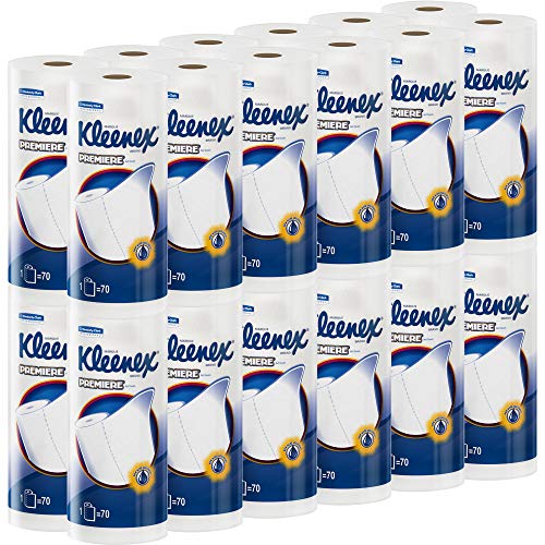Kleenex 13964 Premiere Kitchen Roll Towels, White, 70 per Roll (Case of