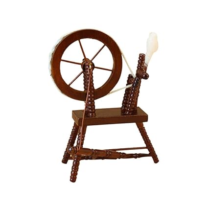 RONSHIN Retro Mini Spinning Wheel for 1:12 Doll Furniture Accessories Random Color