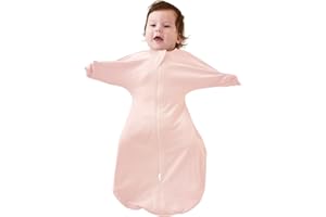 ZIGJOY Baby Transitional Swaddles for Newborns: 0.5 Tog Arms Up Sleep Sack 3-6-12 Months Soft Cotton Shark Fin 2 Way Zipper