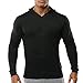 palglg Men's Bodybuilding Tapered Slim Fit Sweatshirts V Neck Active Hoodies Black L