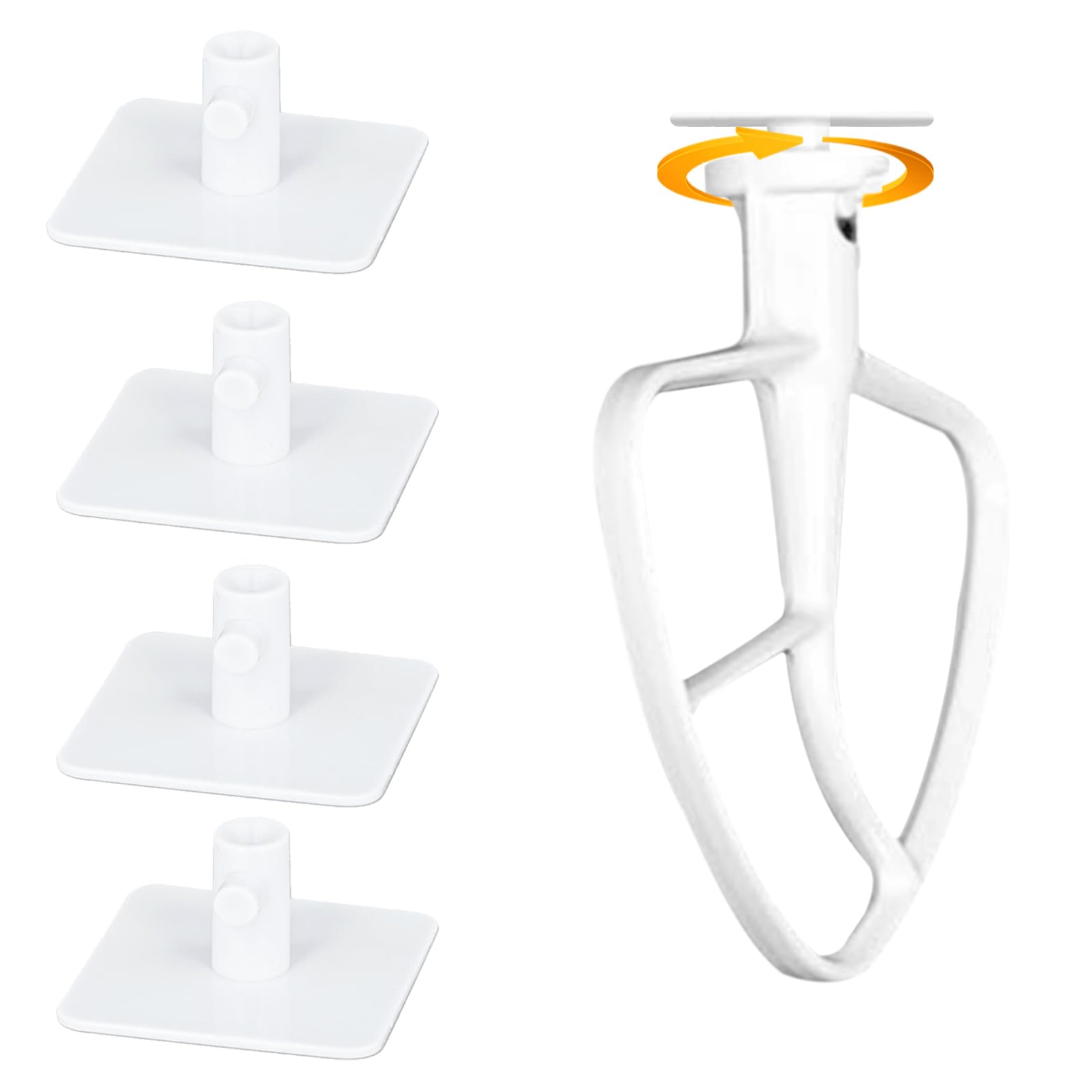 Stand Mixer Attachment Holder Compatible with Kitchen Aid Mixer Accessories, 4 Pieces, White