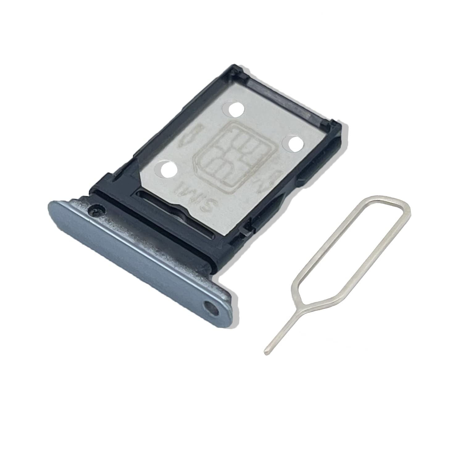 Eonpam Original DUAL SIM Card Slot Tray Holder Replacement for (Realme X50) Incl SIM Pin (Silver)