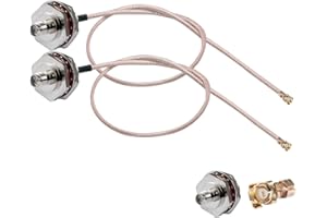 POBADY 2PCS U.FL IPEX to SMA Female Waterproof Box M16 Low Loss Coaxial Cable 12" /30CM IPX IPEX to SMA Female RG178 Coaxial Pigtail Cable for Wireless Routers Mini PCIE Network Cards PCI