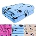 AK KYC 3 Pack 40 x 28 inch Puppy Blanket Cushion Dog Cat Fleece Blankets Pet Sleep Mat Pad Bed Cover with Paw Print Kitten Soft Warm Blanket for Animals, 3 X Paw A