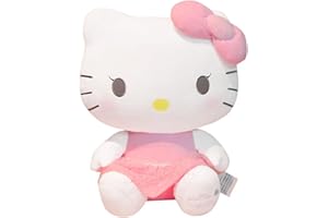 BSNYUTER 15 inch Adorable Pink-Dressed Cat Plush Doll Soft & Cuddly for Kitten Girls Collectors